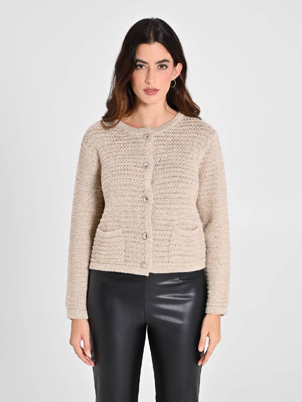 Rinascimento Cardigan Lurex Oro Economico
