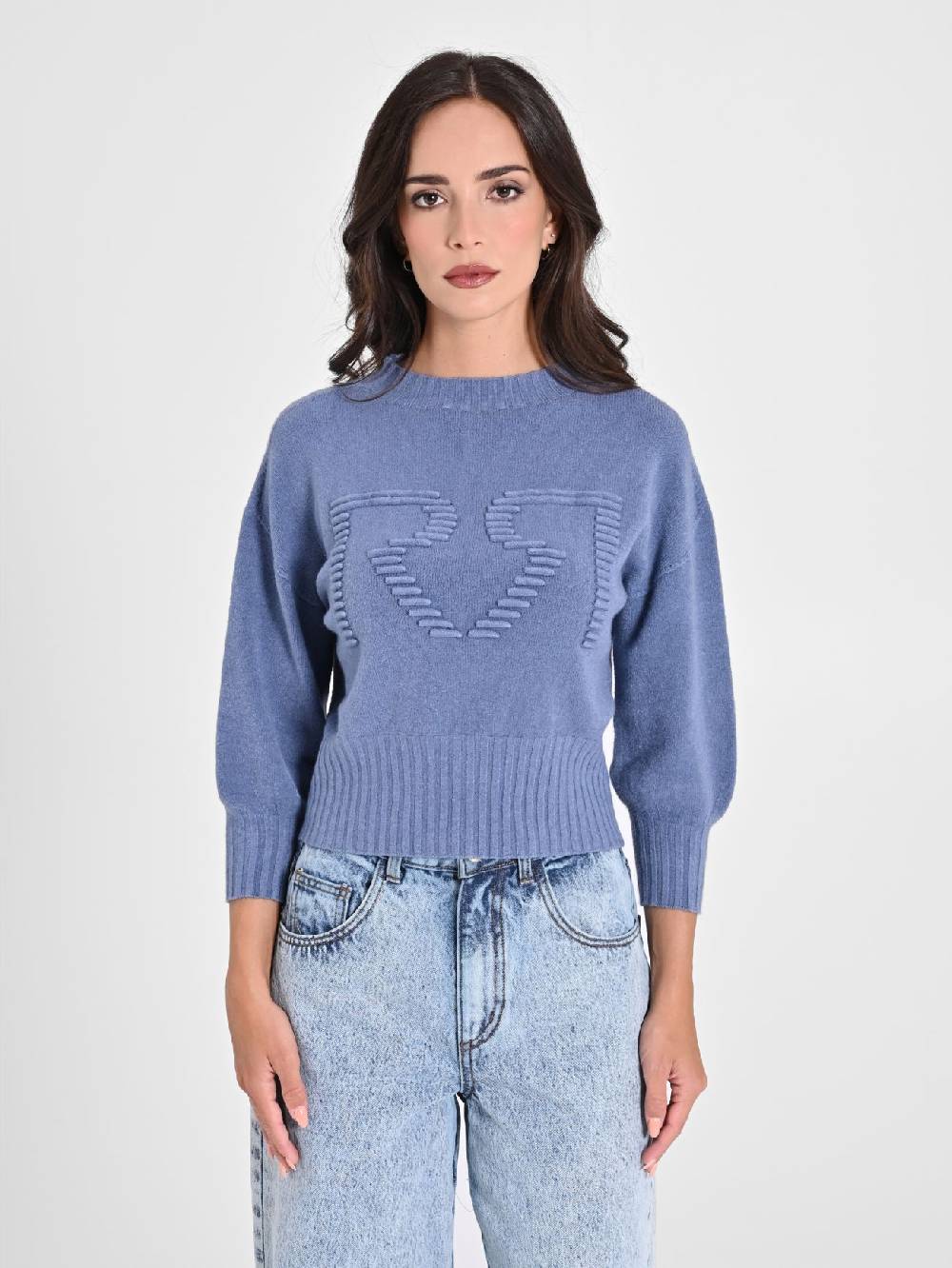 Rinascimento Maglione RR Azzurro Avio Saldi Di Fabbrica