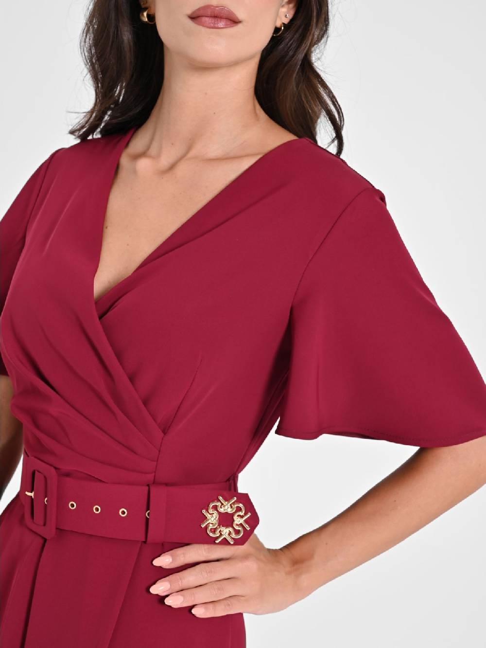 Rinascimento Tuta con Maniche ad Aletta Bordeaux Vendite Flash