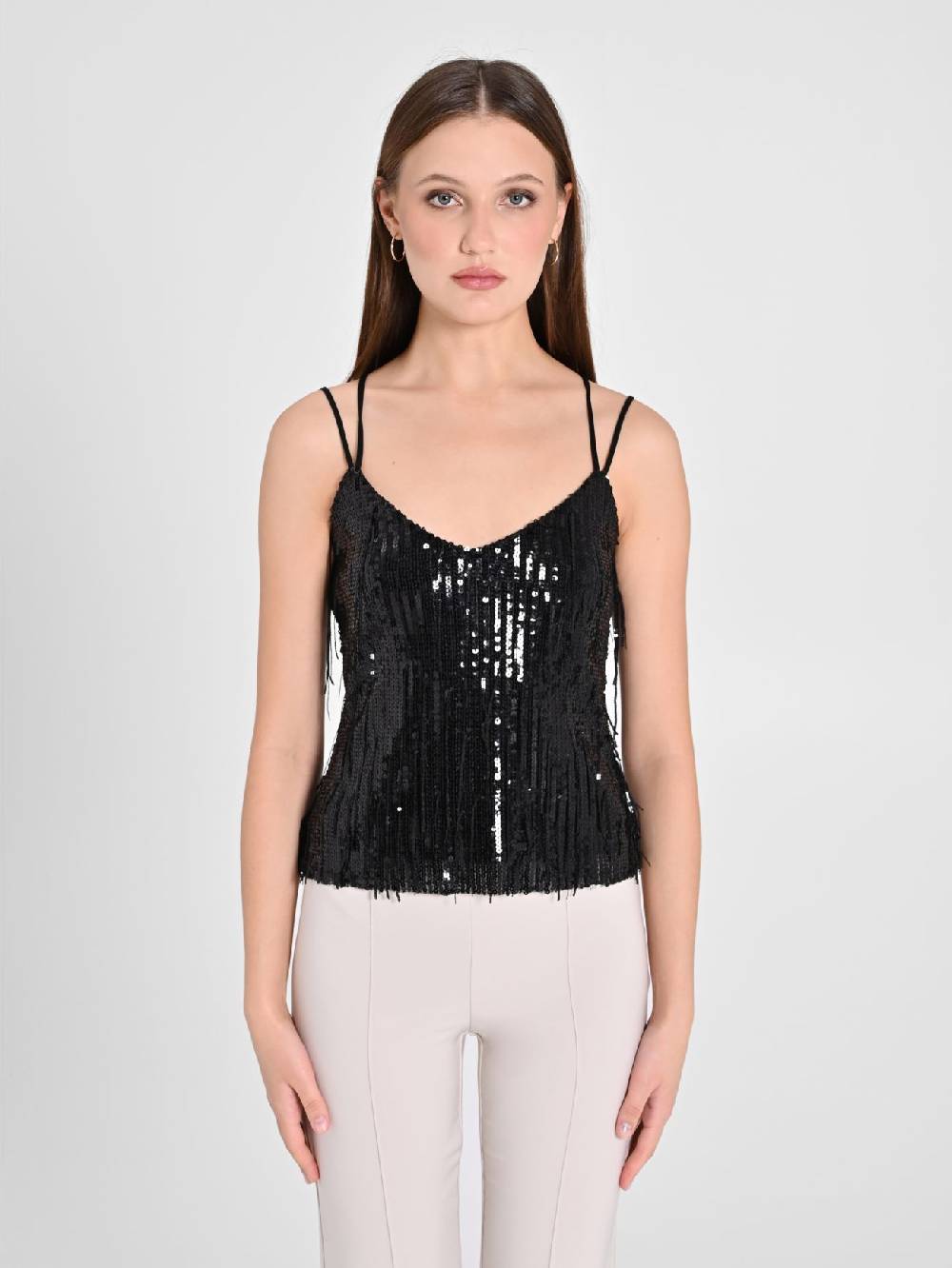 Rinascimento Top Paillettes Frange Negozio online di fabbrica