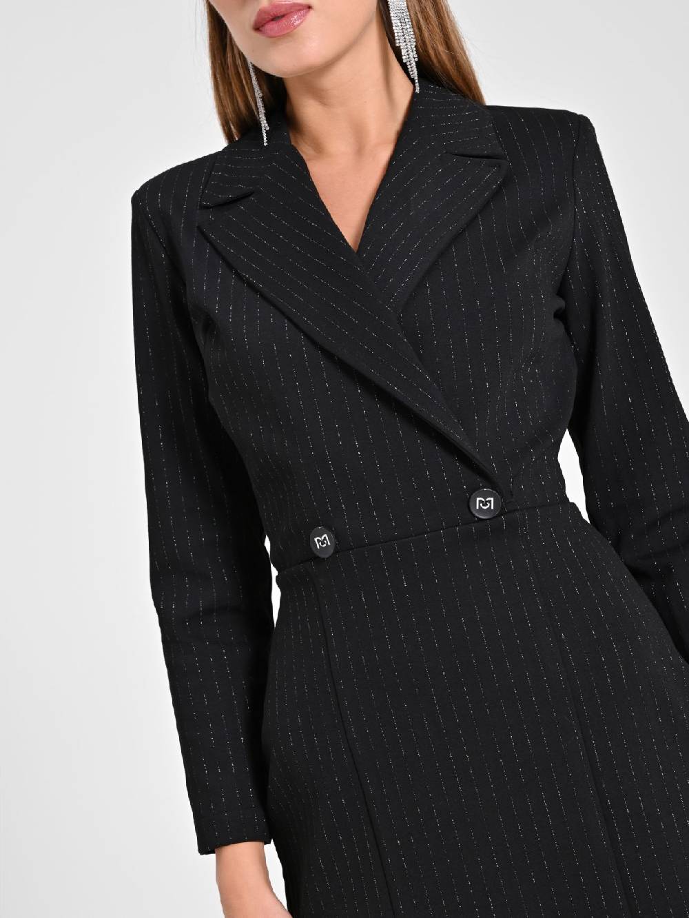 Rinascimento Abito Gessato Lurex Comprare a buon mercato