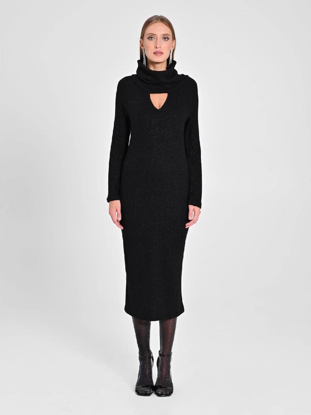 Rinascimento Abito Lurex Nero Offerta natalizia