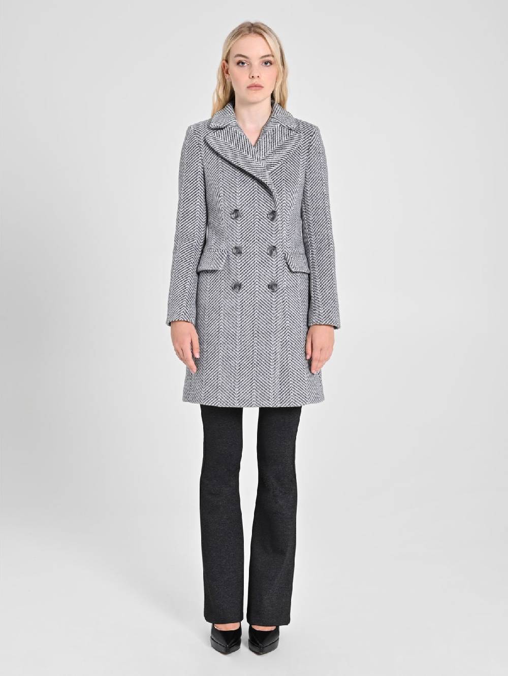 Rinascimento Cappotto Grigio Spinato Offerta per la Festa della Mamma