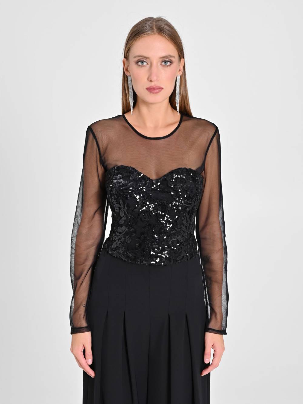 Rinascimento Top Bustier Paillettes Vendita calda