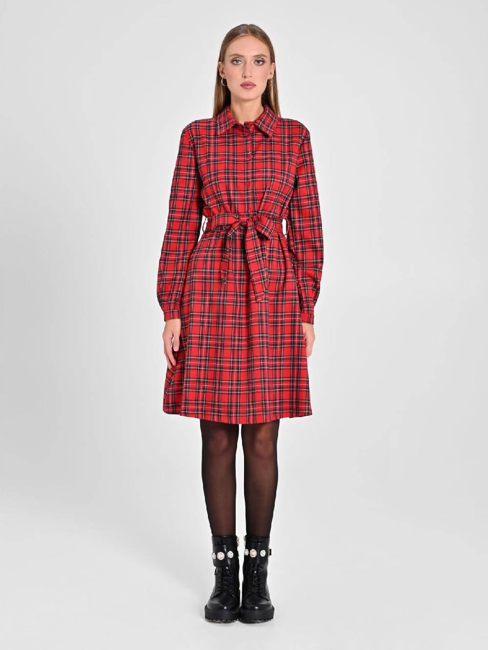Rinascimento Chemisier in Tartan Online Outlet