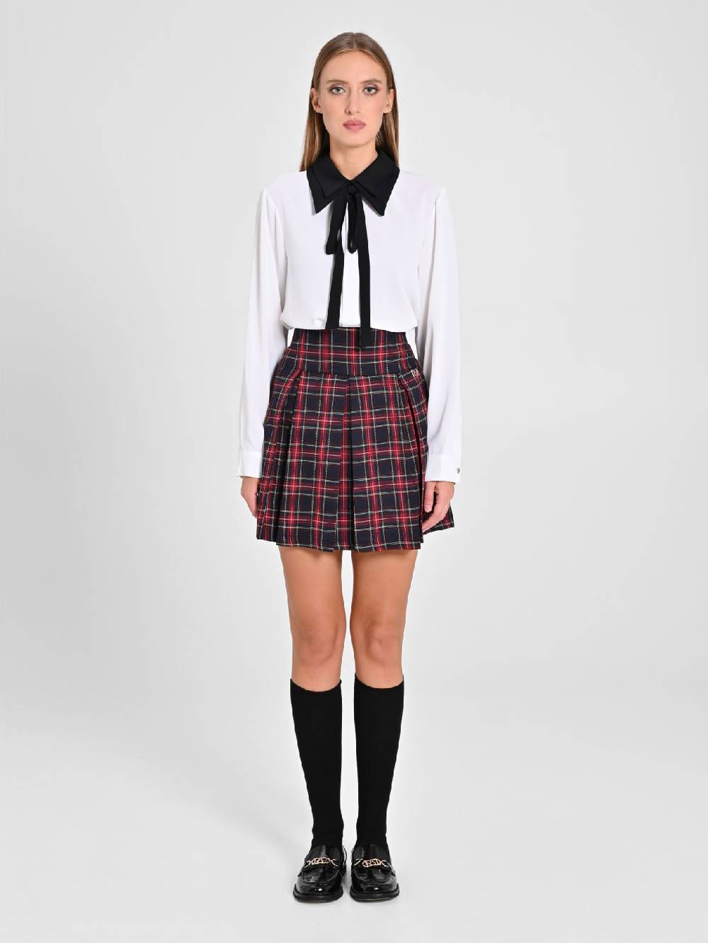 Rinascimento Blusa Bicolor con Cravattino Offerta temporanea