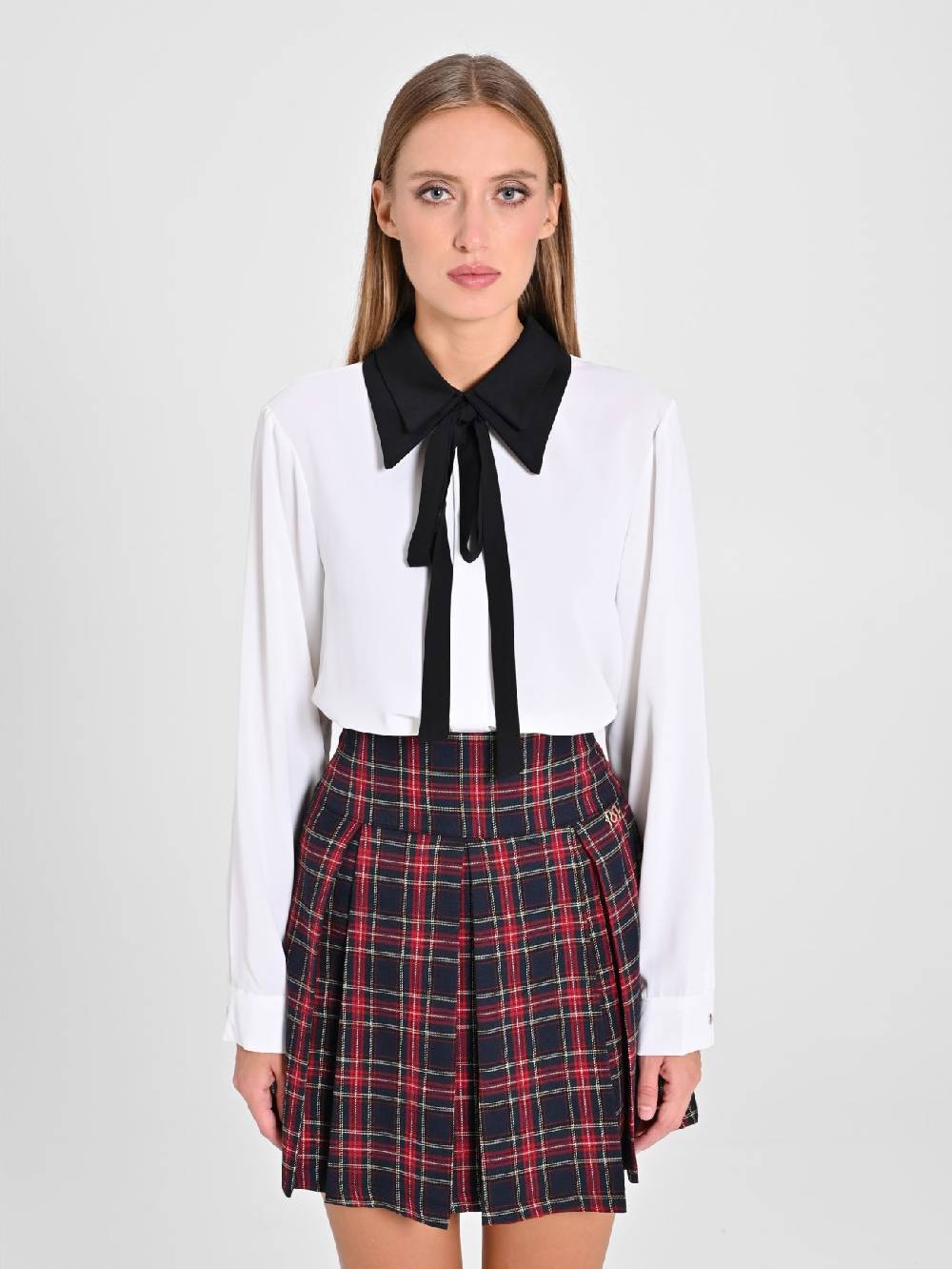 Rinascimento Blusa Bicolor con Cravattino Offerta temporanea