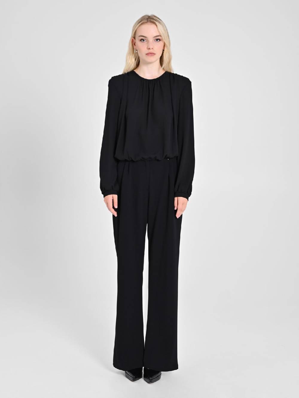 Rinascimento Blusa in Georgette Nera Nuovi prodotti