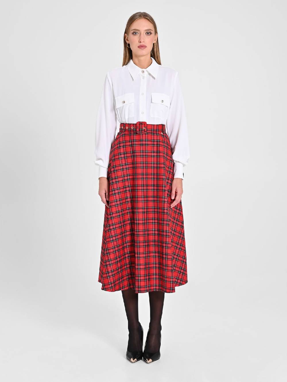 Rinascimento Gonna Midi in Tartan Prezzo basso