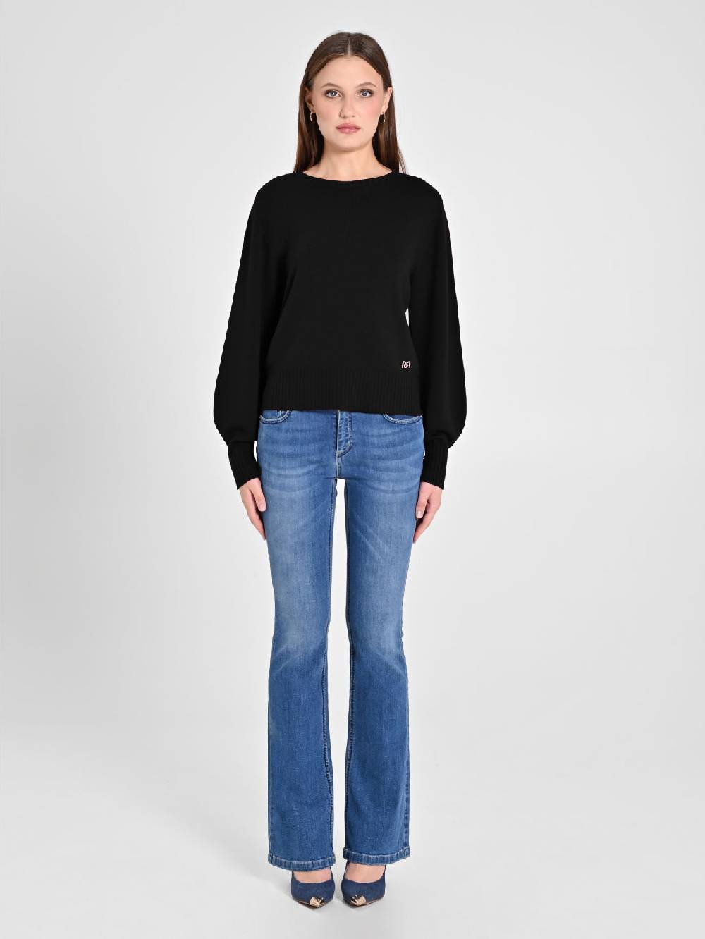 Rinascimento Maglioncino Lana Merino Extrafine Nero Ultimo giorno
