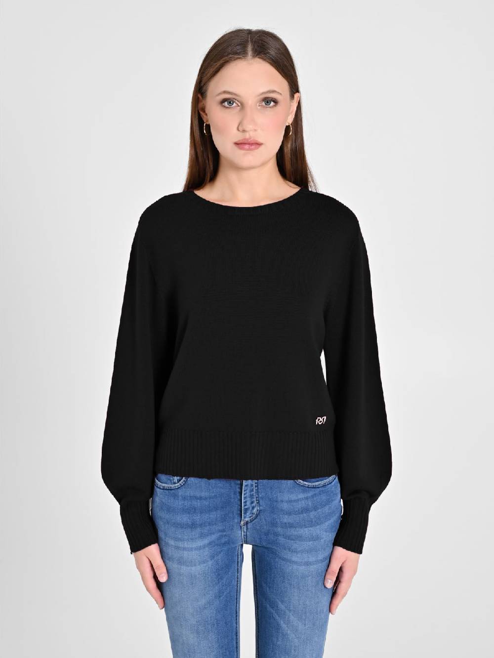 Rinascimento Maglioncino Lana Merino Extrafine Nero Ultimo giorno