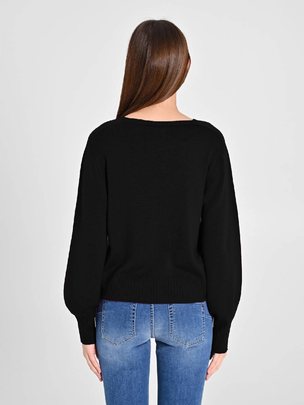 Rinascimento Maglioncino Lana Merino Extrafine Nero Ultimo giorno