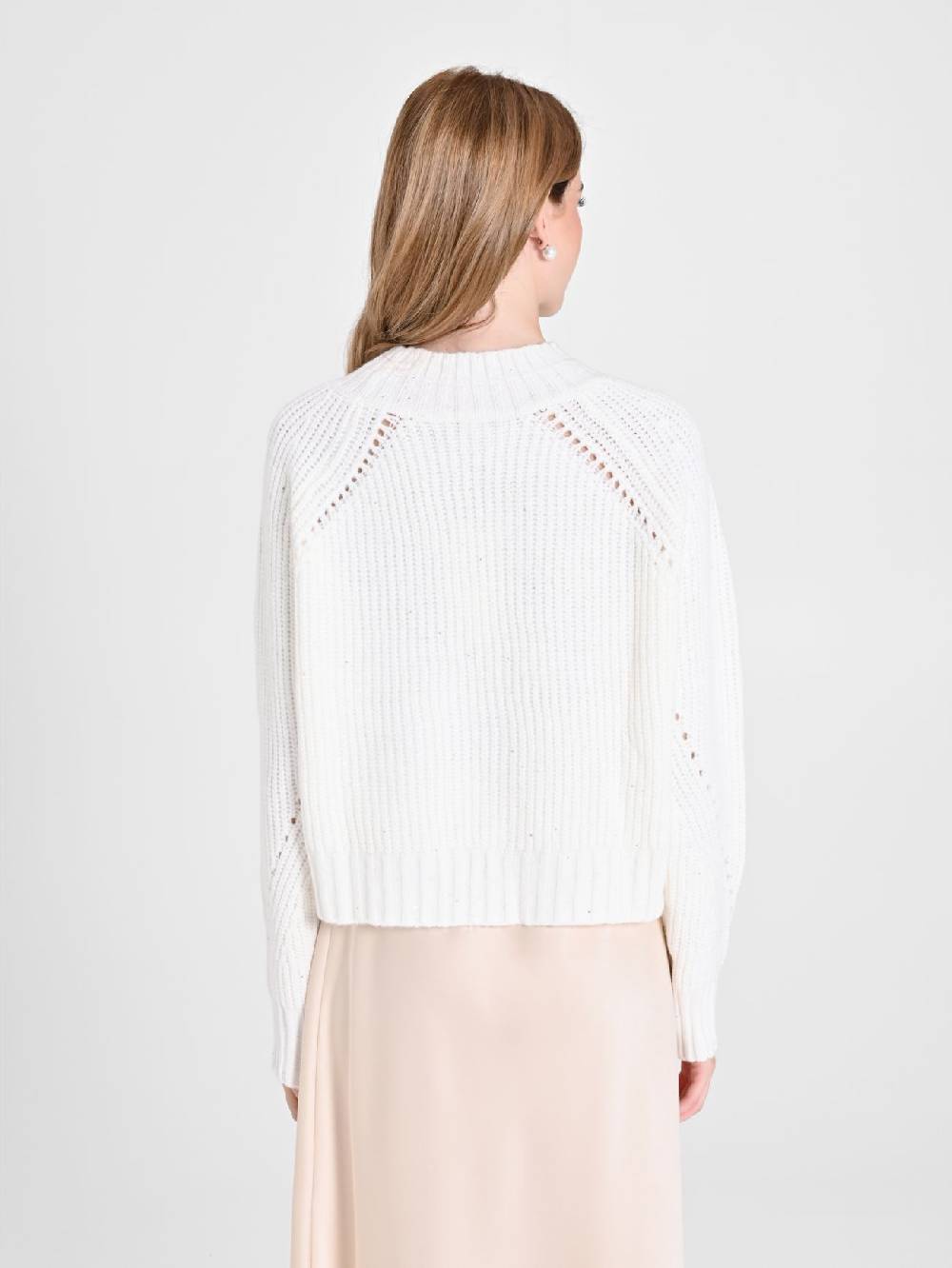 Rinascimento Maglia Bianca treccia Paillettes Fino al 55% di sconto