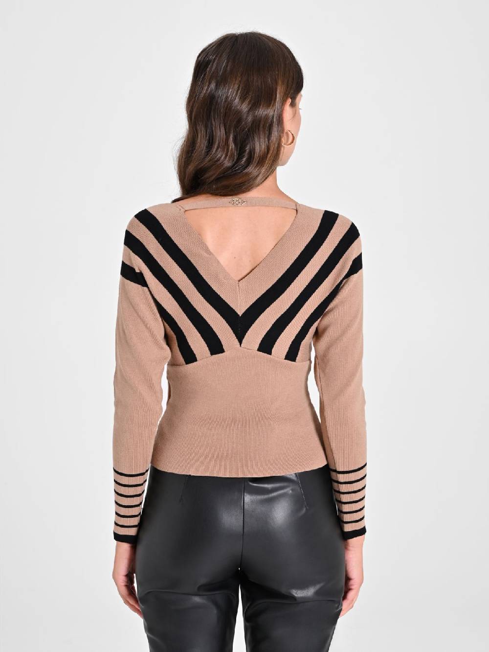 Rinascimento Maglioncino Beige a Righe Nere 50% di sconto con spedizione gratuita