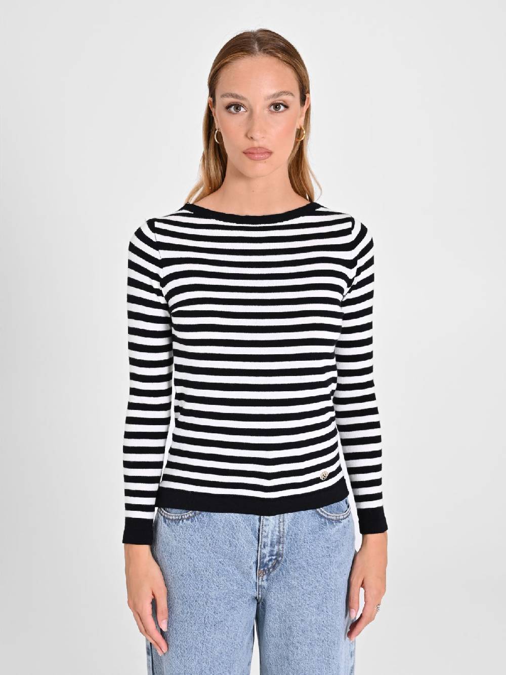 Rinascimento Maglioncino a Righe Black & White Esporta salva