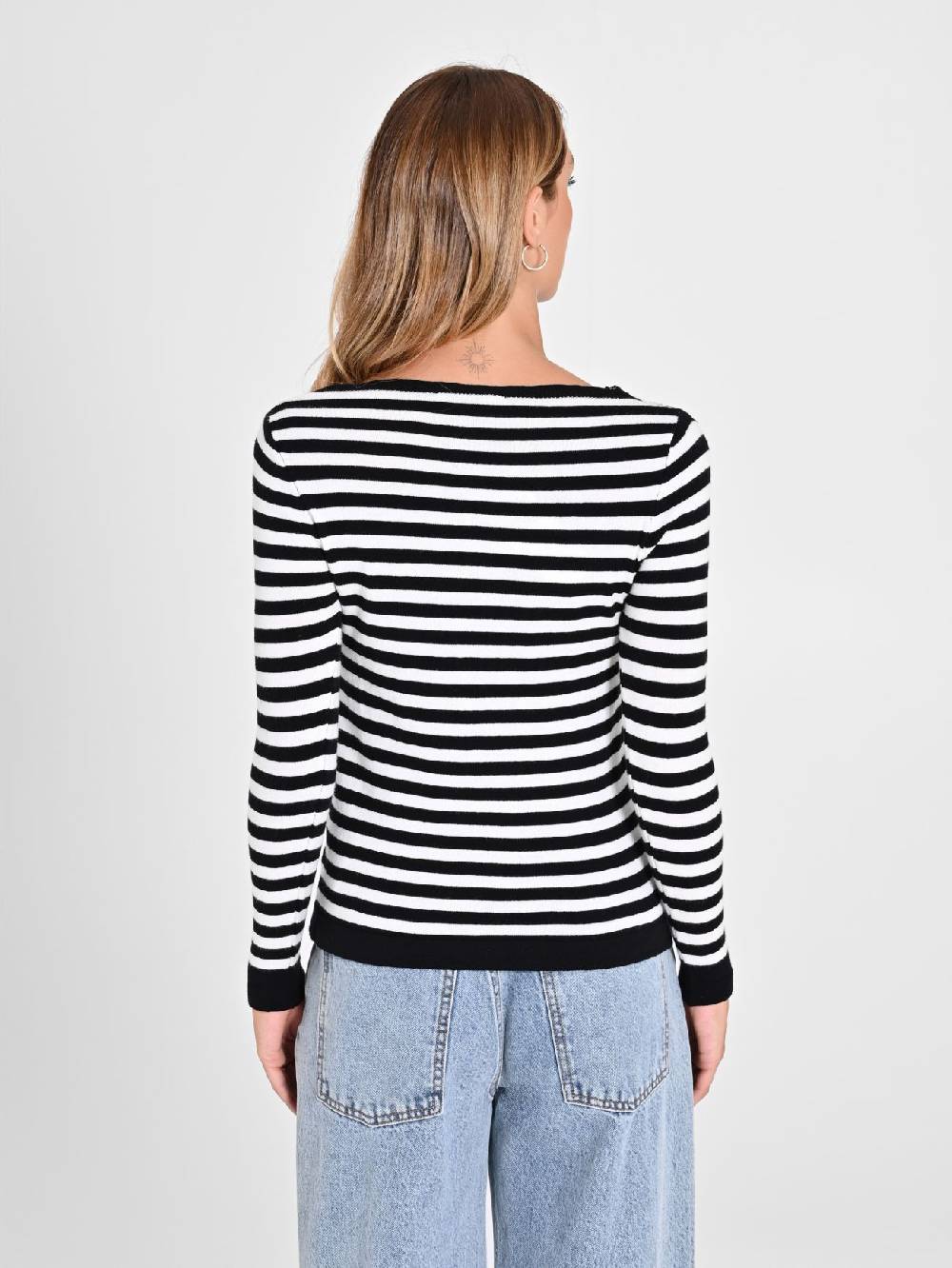 Rinascimento Maglioncino a Righe Black & White Esporta salva