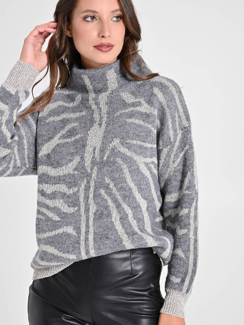 Rinascimento Maglione Zebra Lurex Duty-free