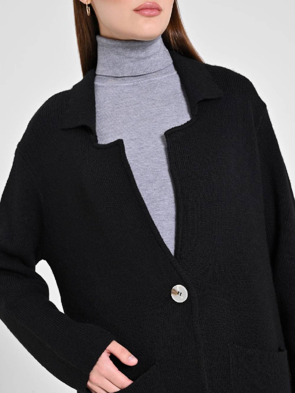 Rinascimento Maxi Cardigan nero Promozione