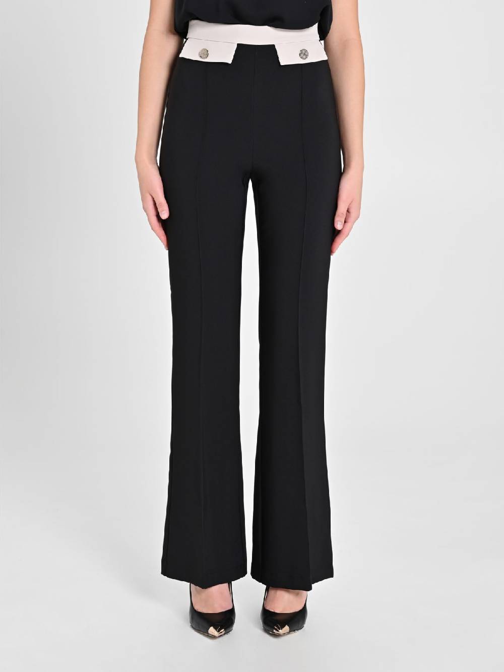 Rinascimento Pantalone Bicolor Nero & Beige Spedizione Gratuita