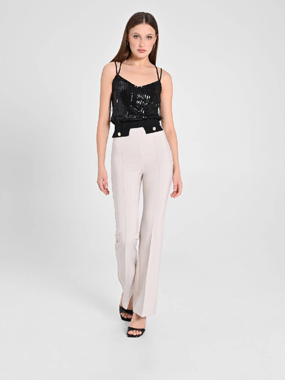 Rinascimento Pantalone Bicolor Beige & Nero Pezzi Unici