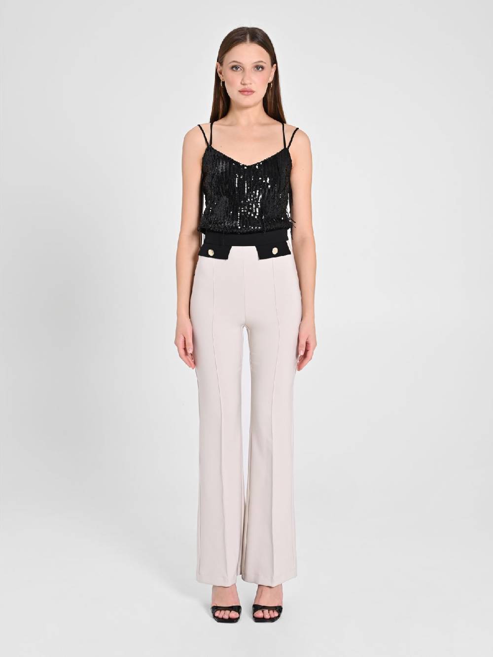 Rinascimento Pantalone Bicolor Beige & Nero Pezzi Unici