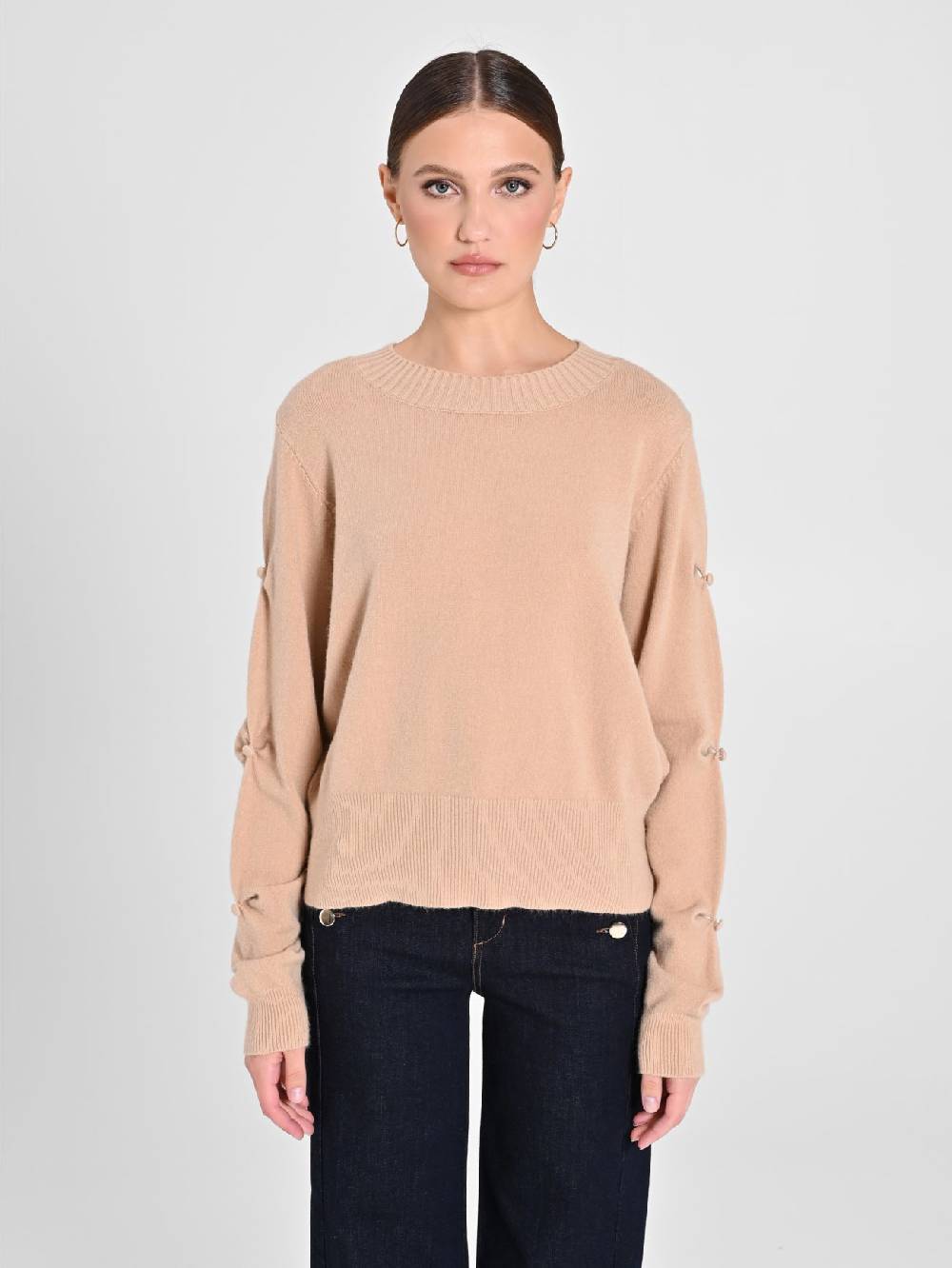 Rinascimento Maglione Cammello con Bottoni Ricoperti Acquista Ora