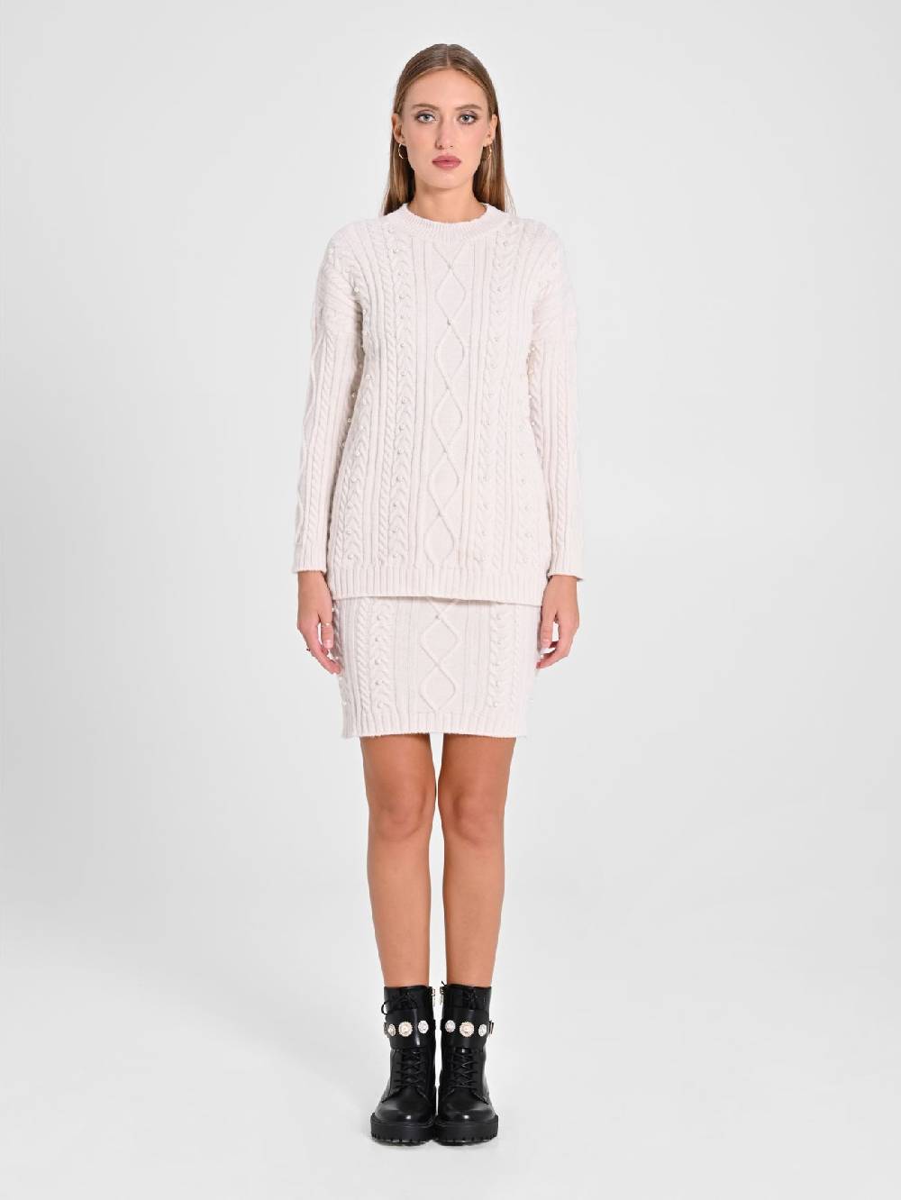 Rinascimento Maglione Bianco con Perle Promozione Limitata