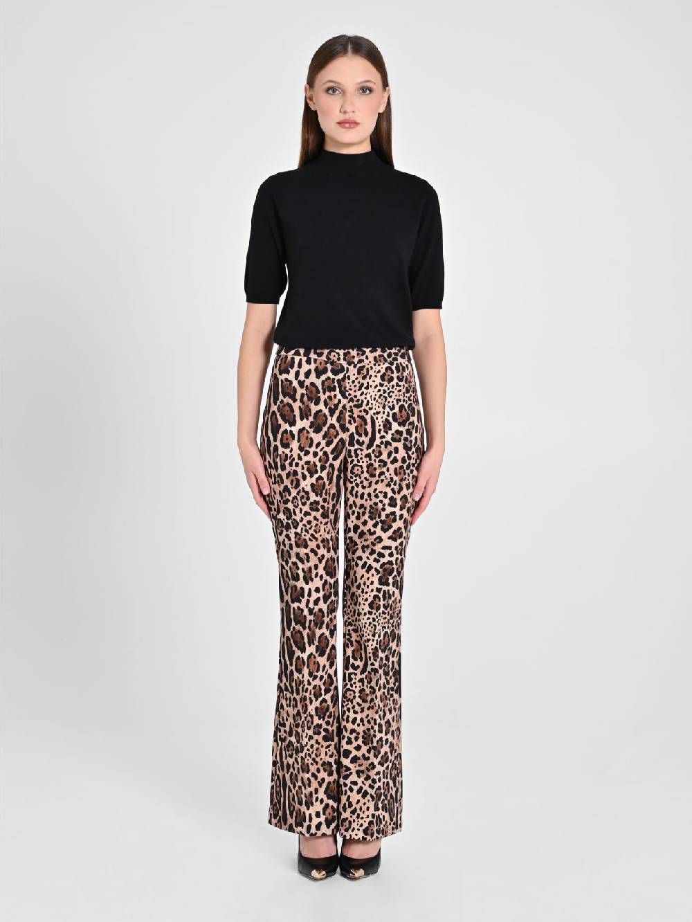 Rinascimento Pantalone Flared Animalier Economico