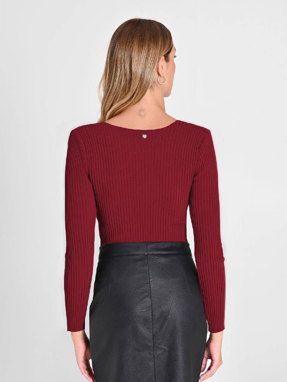 Rinascimento Maglia Bordeaux con Scollo a Cuore Hotsell