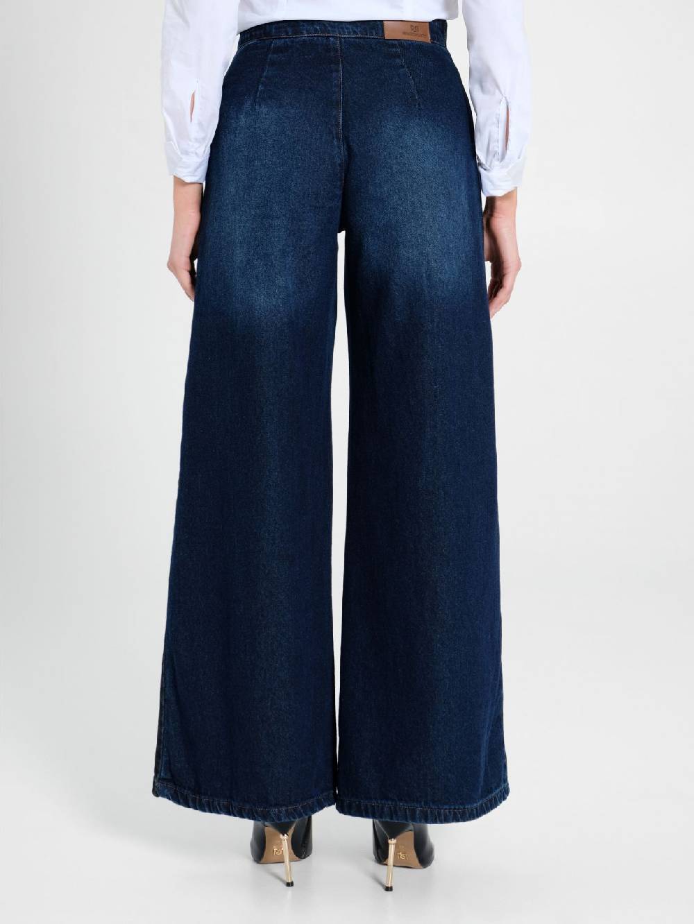 Rinascimento Jeans Palazzo con Banda Saldi Di Fabbrica