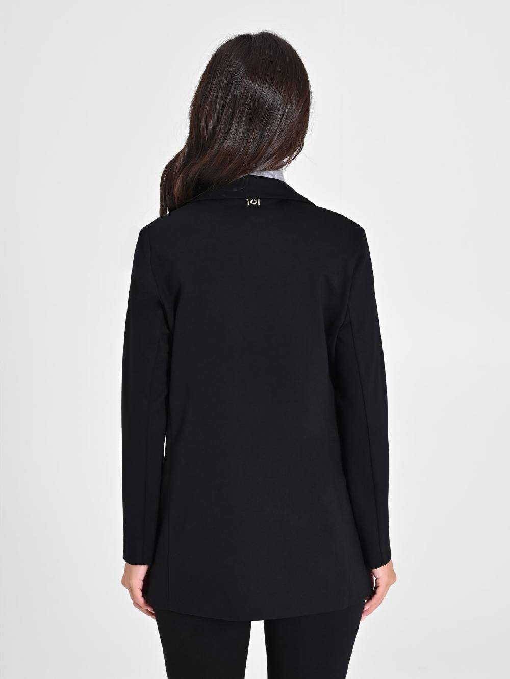 Rinascimento Giacca Aperta in Punto Milano Nero Latest fashion