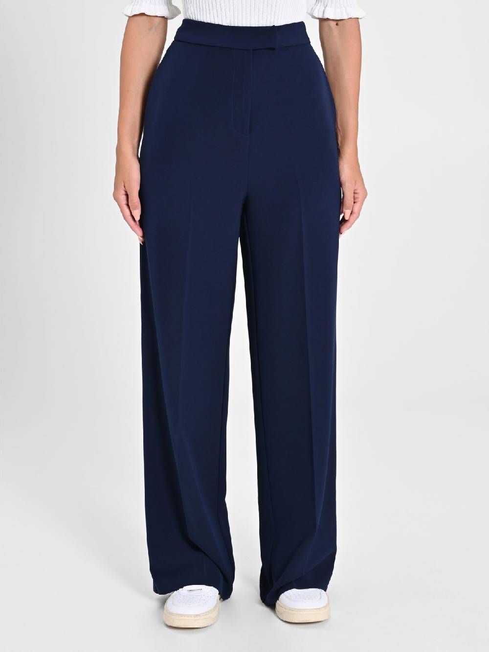 Rinascimento Pantalone Palazzo Blu in Crepe Promozione temporanea