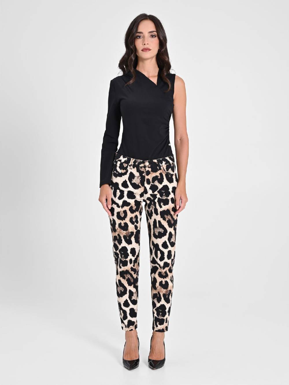 Rinascimento Pantaloni Denim Skinny Stampa Animalier Fino al 50% di sconto