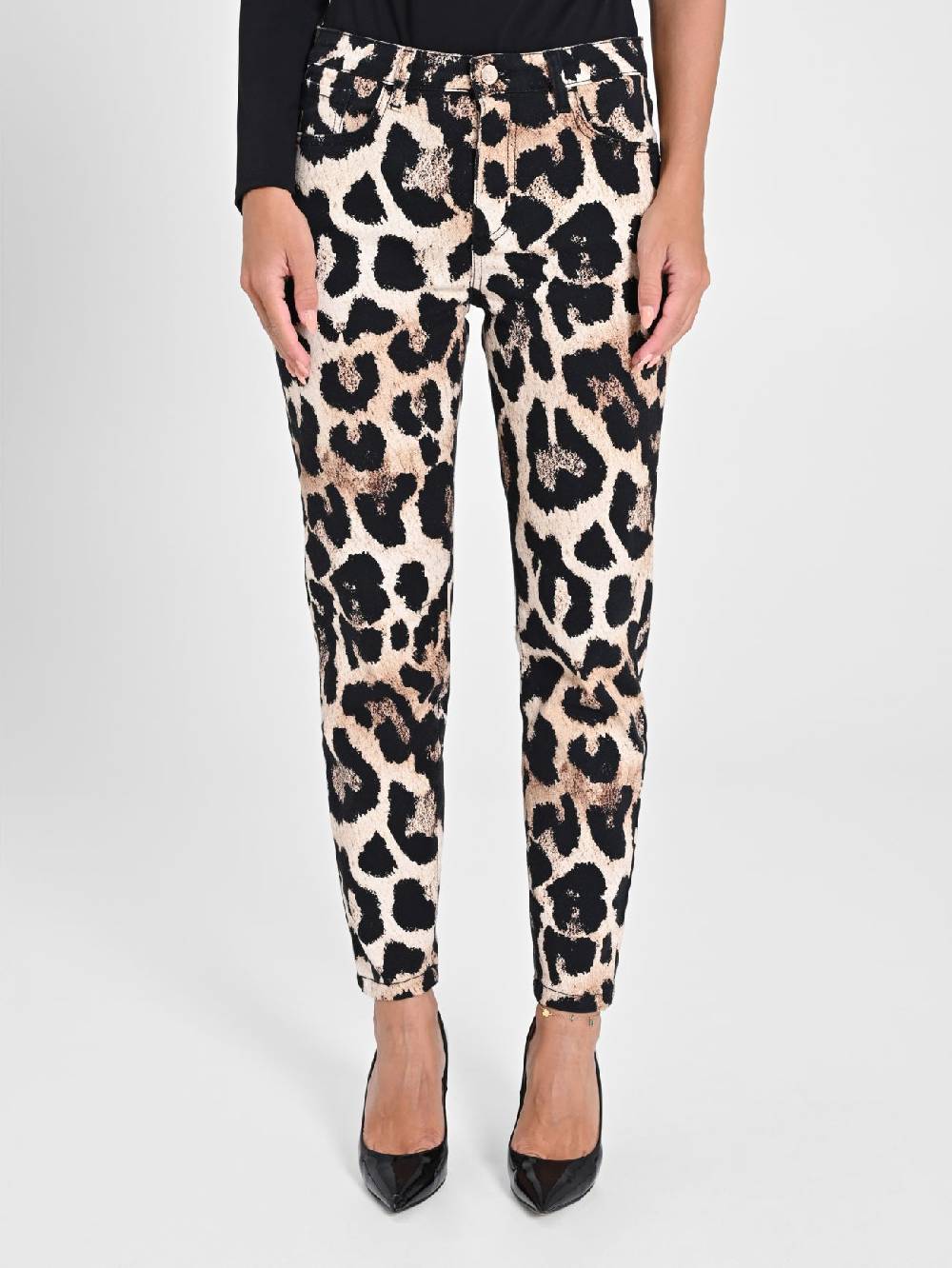 Rinascimento Pantaloni Denim Skinny Stampa Animalier Fino al 50% di sconto