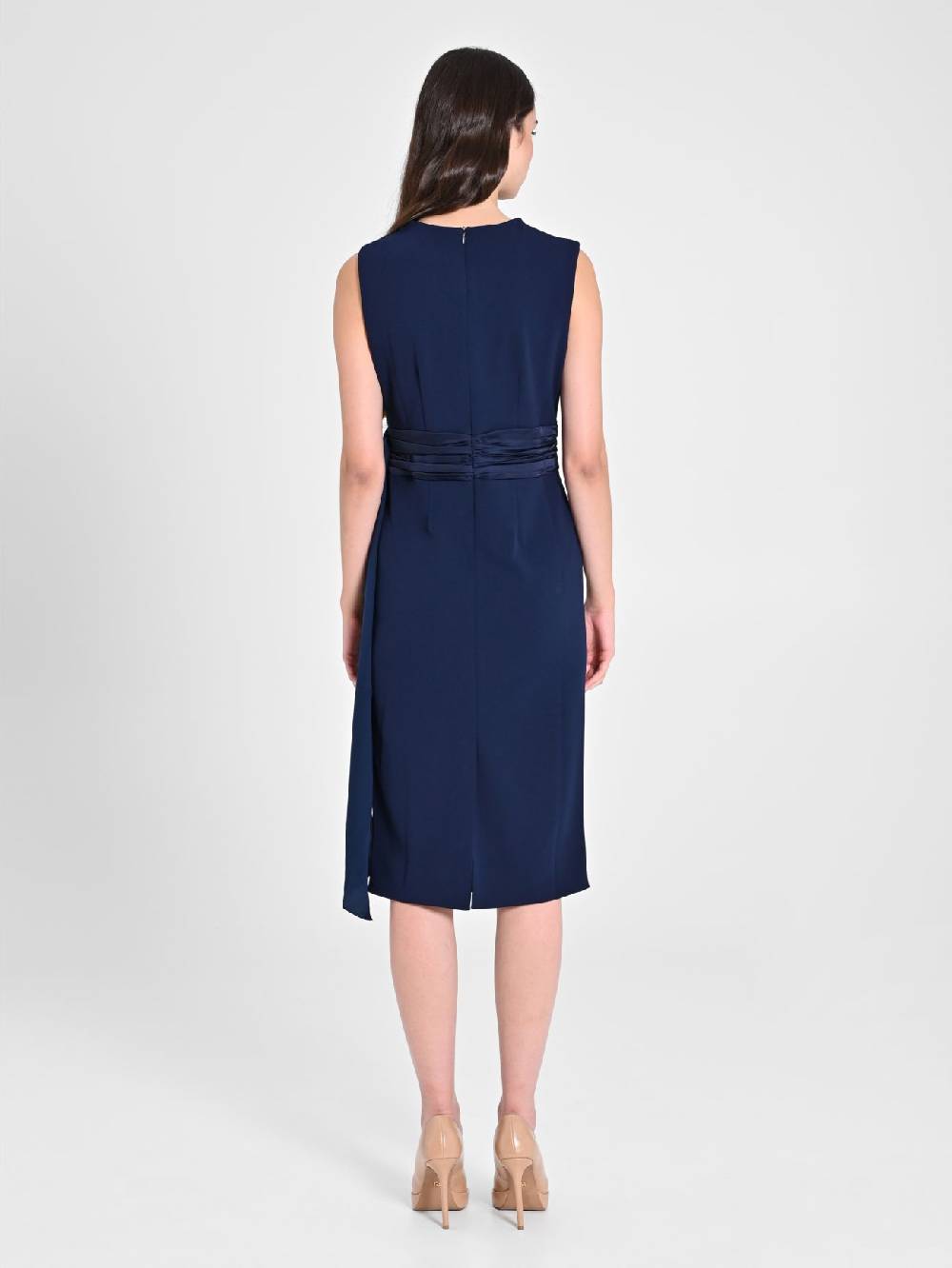 Rinascimento Tubino in Scuba mano Crepe Blu Donna Fino al 65% di sconto