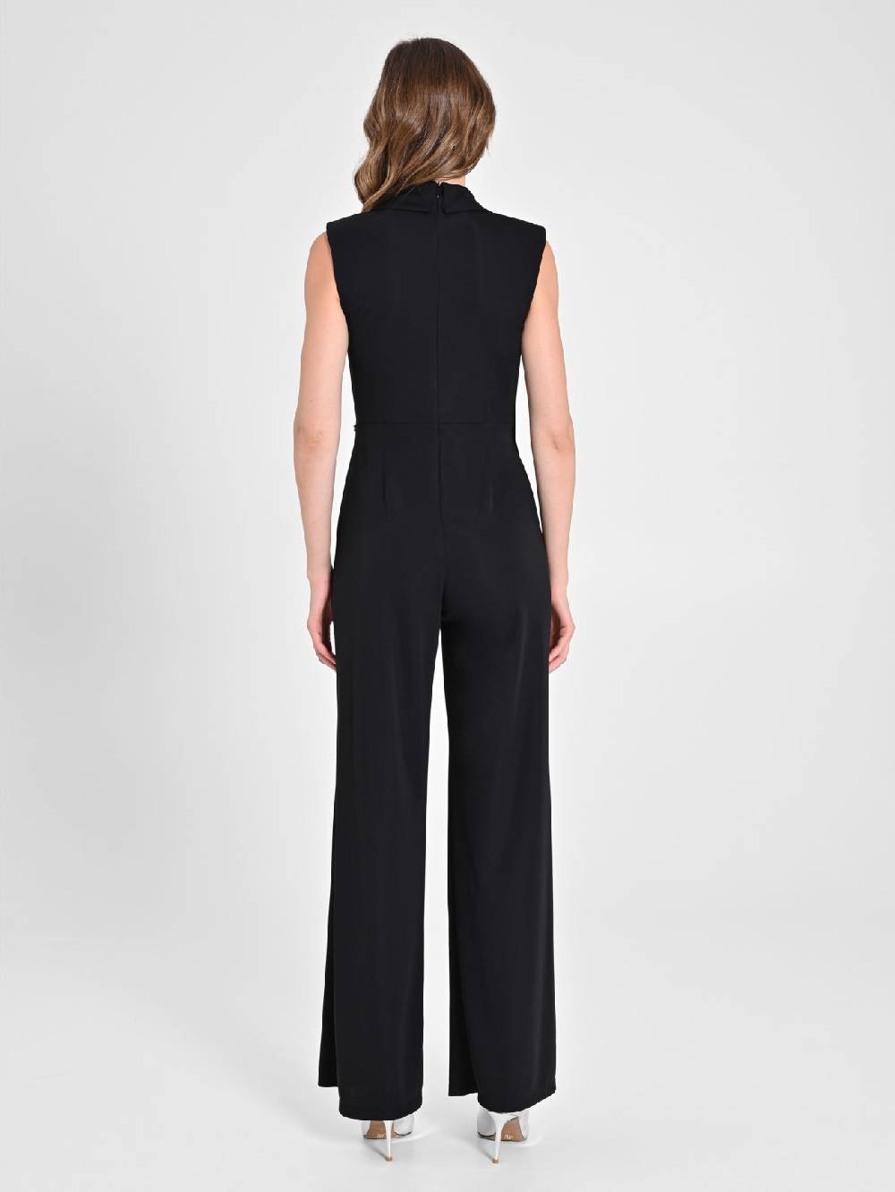 Rinascimento Tuta Tuxedo in Tessuto Fluido Nero Super sconto