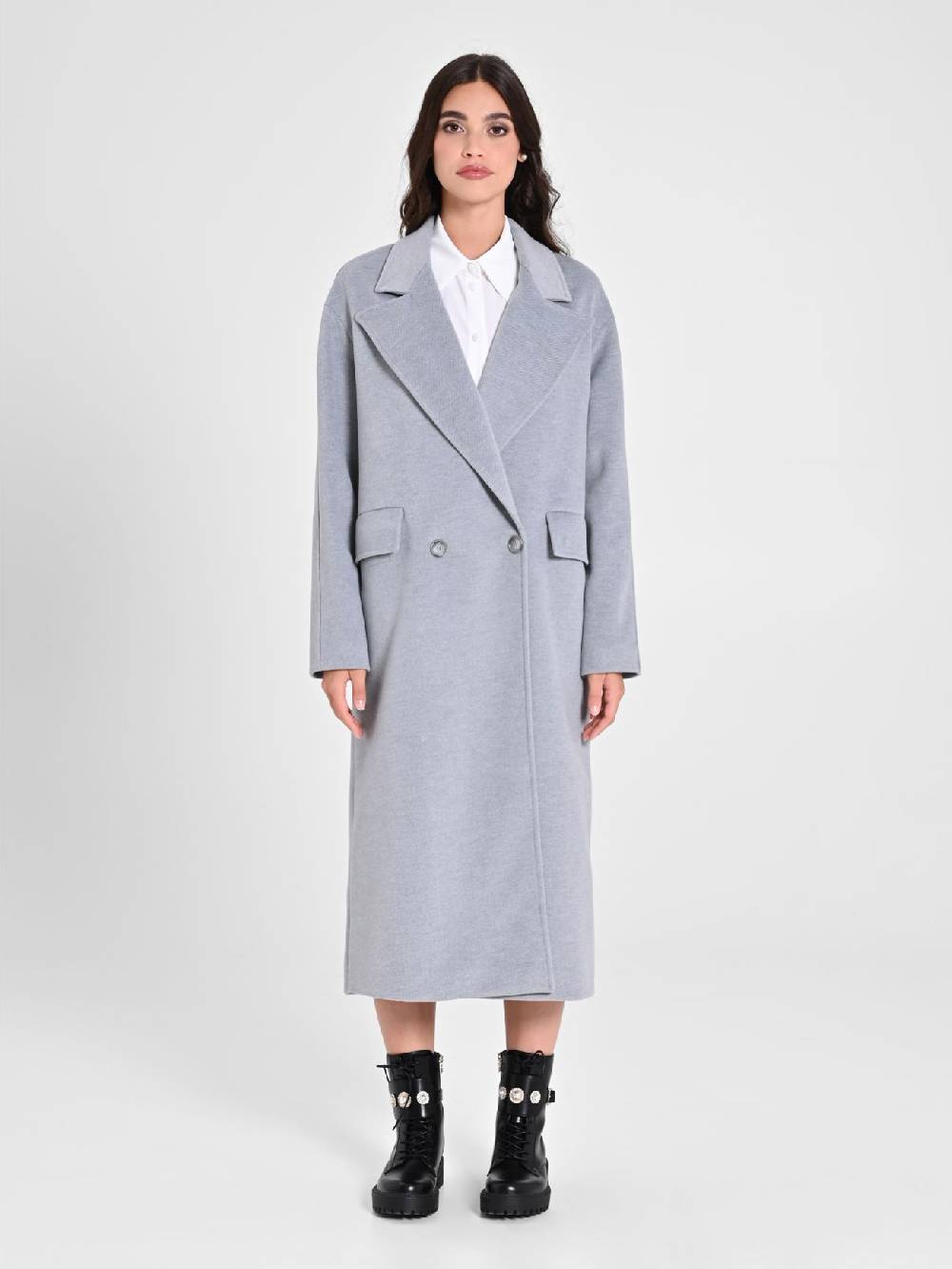 Rinascimento Maxi Cappotto Grigio Qualità Garantita