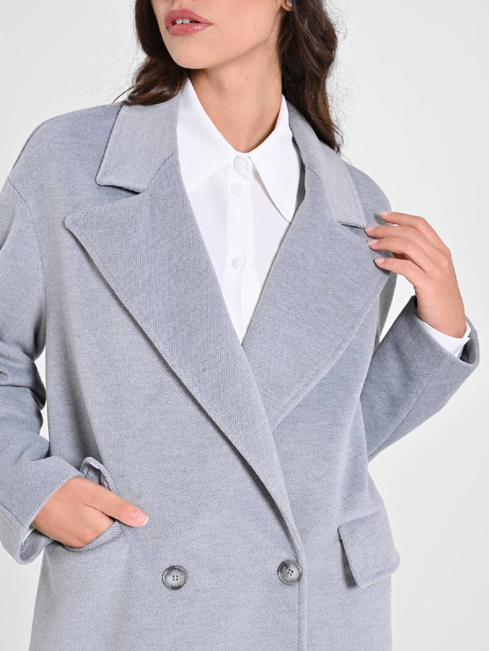 Rinascimento Maxi Cappotto Grigio Qualità Garantita