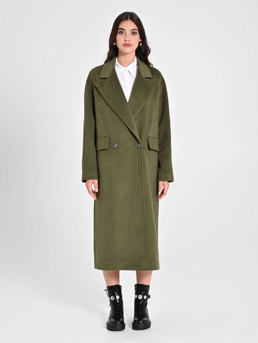 Rinascimento Maxi Cappotto Verde Militare Negozi Online