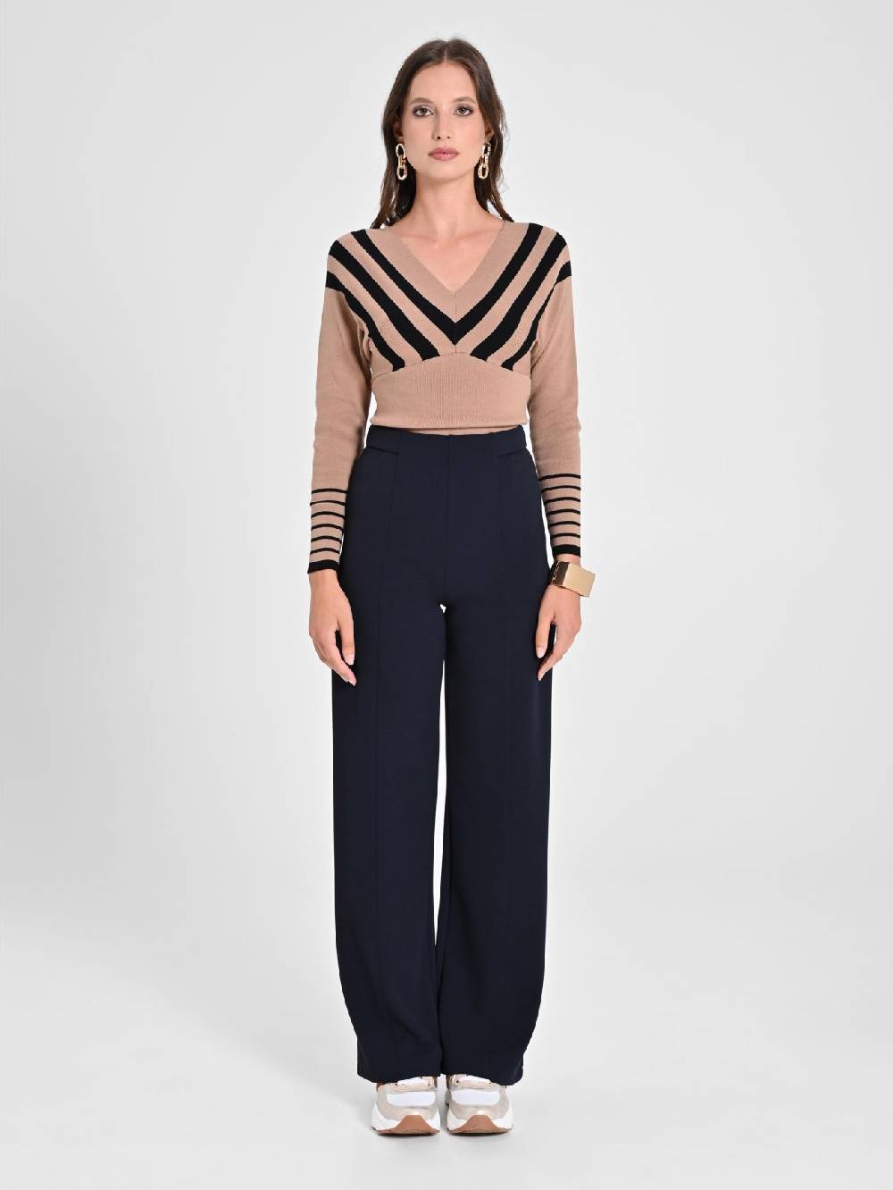 Rinascimento Pantaloni Cropped Blu Navy Saldi