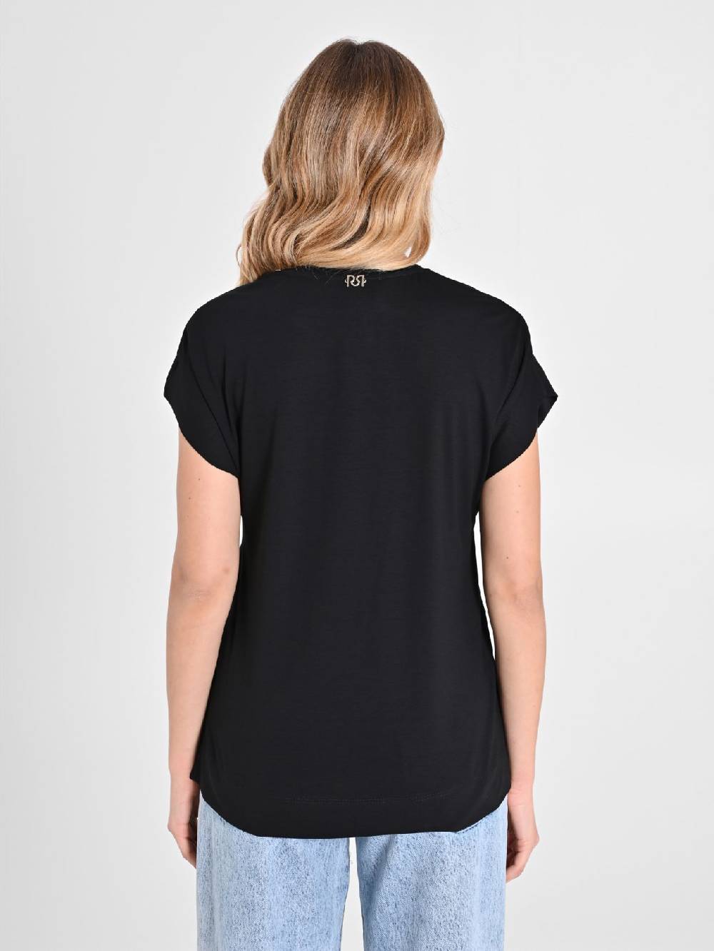 Rinascimento Blusa Envers Satin Nera Vendita Calda