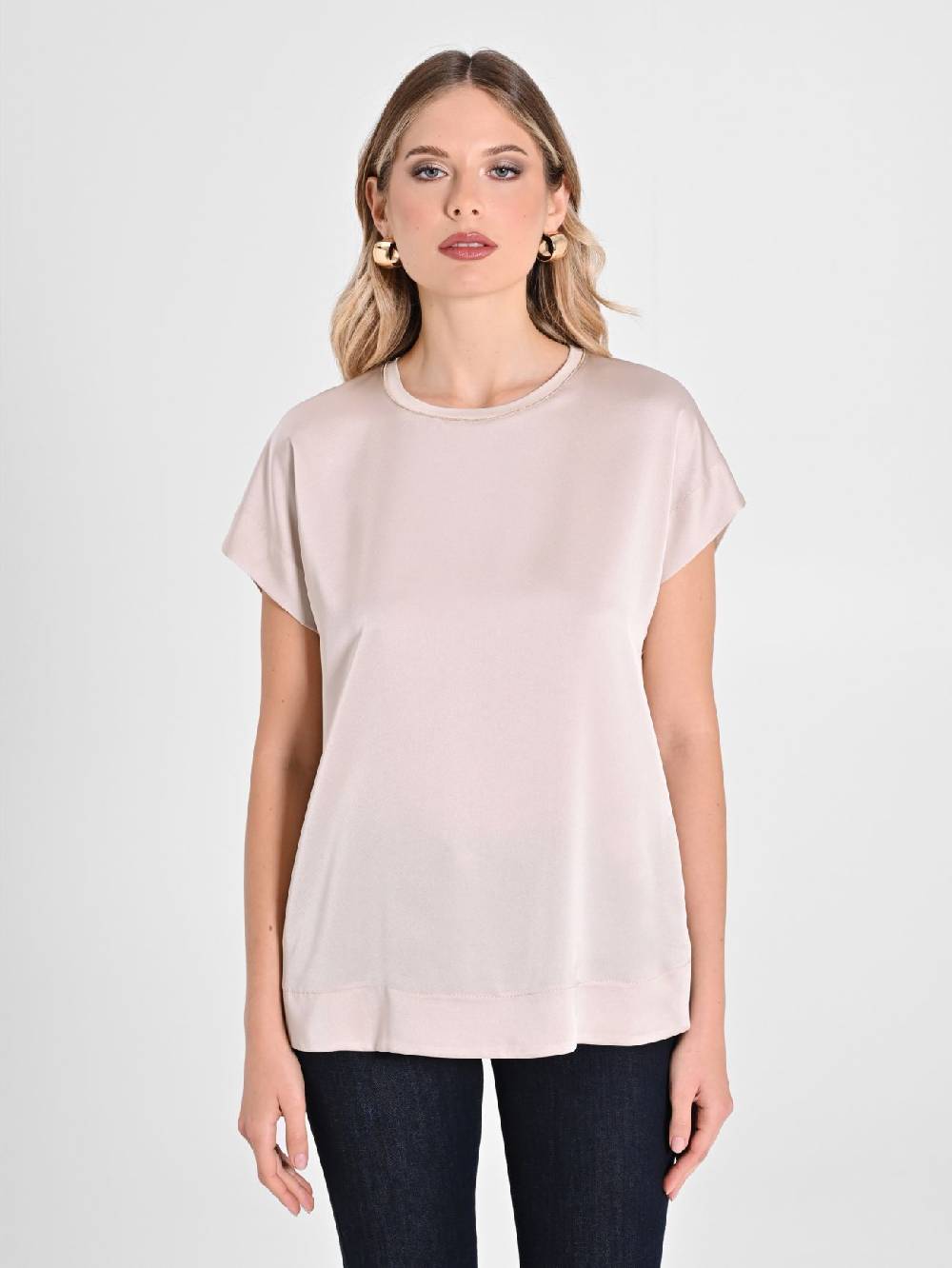 Rinascimento Blusa Envers Satin Beige I Più Venduti