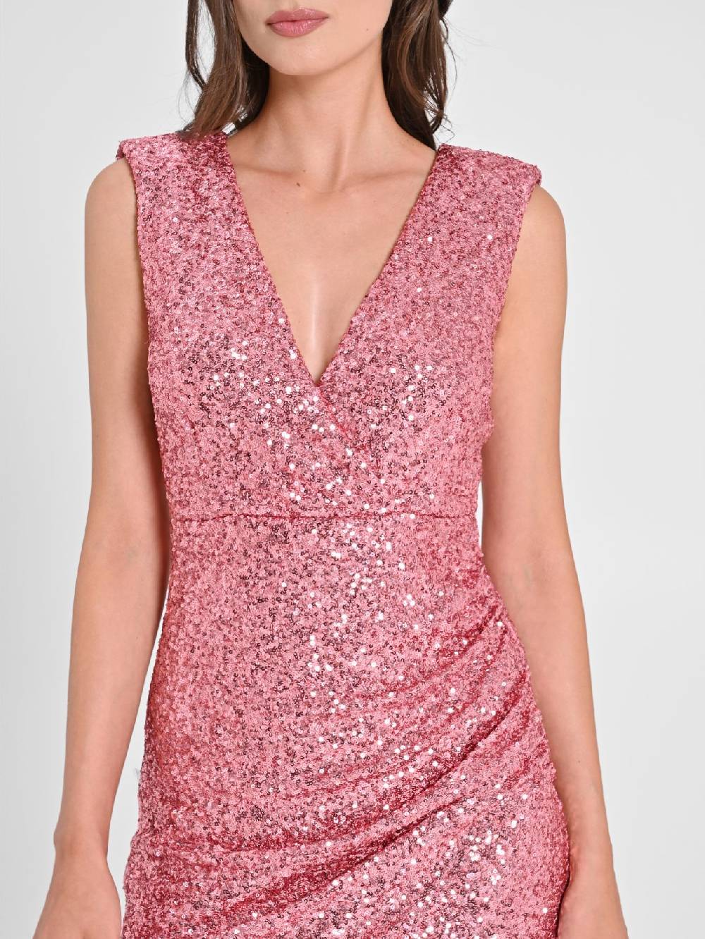Rinascimento Tubino Paillettes Rosa Negozio
