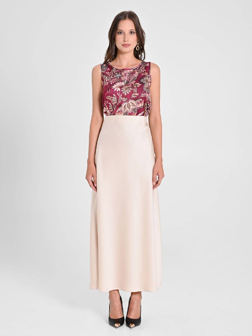 Rinascimento Gonna Midi in Envers Satin Moda