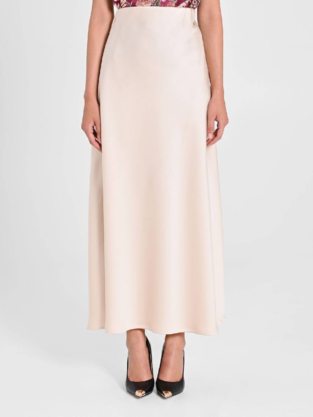 Rinascimento Gonna Midi in Envers Satin Moda