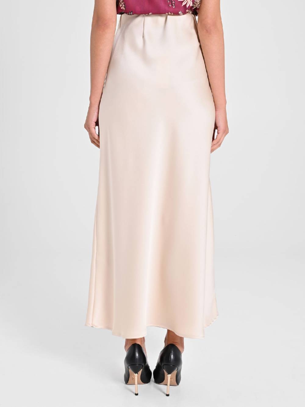 Rinascimento Gonna Midi in Envers Satin Moda