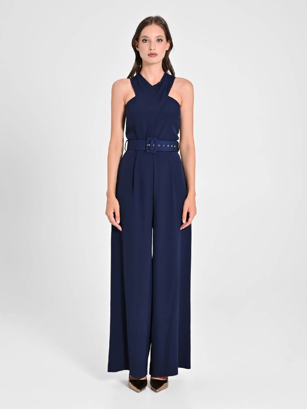 Rinascimento Tuta con Scollo intrecciato Blu Navy Negozio online di fabbrica