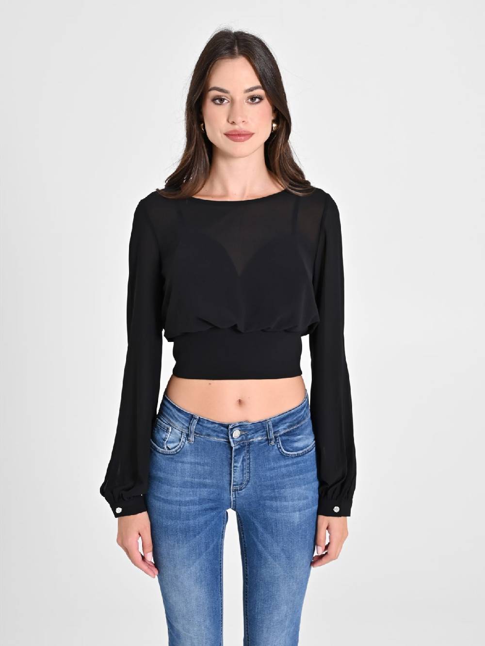 Rinascimento Blusa in Georgette con Top Comprare a buon mercato