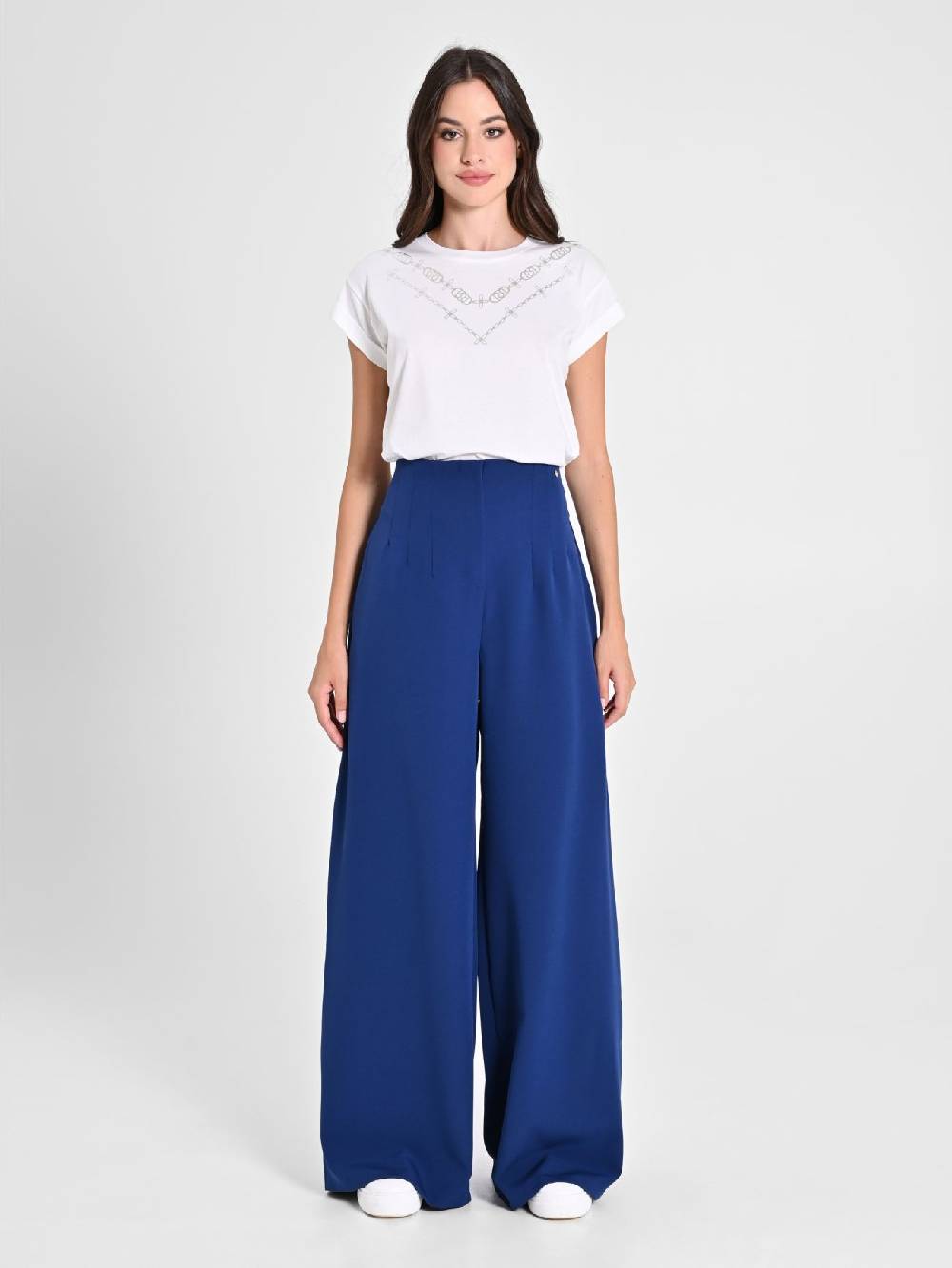 Rinascimento Pantaloni Wide Leg Blu Navy Grande vendita