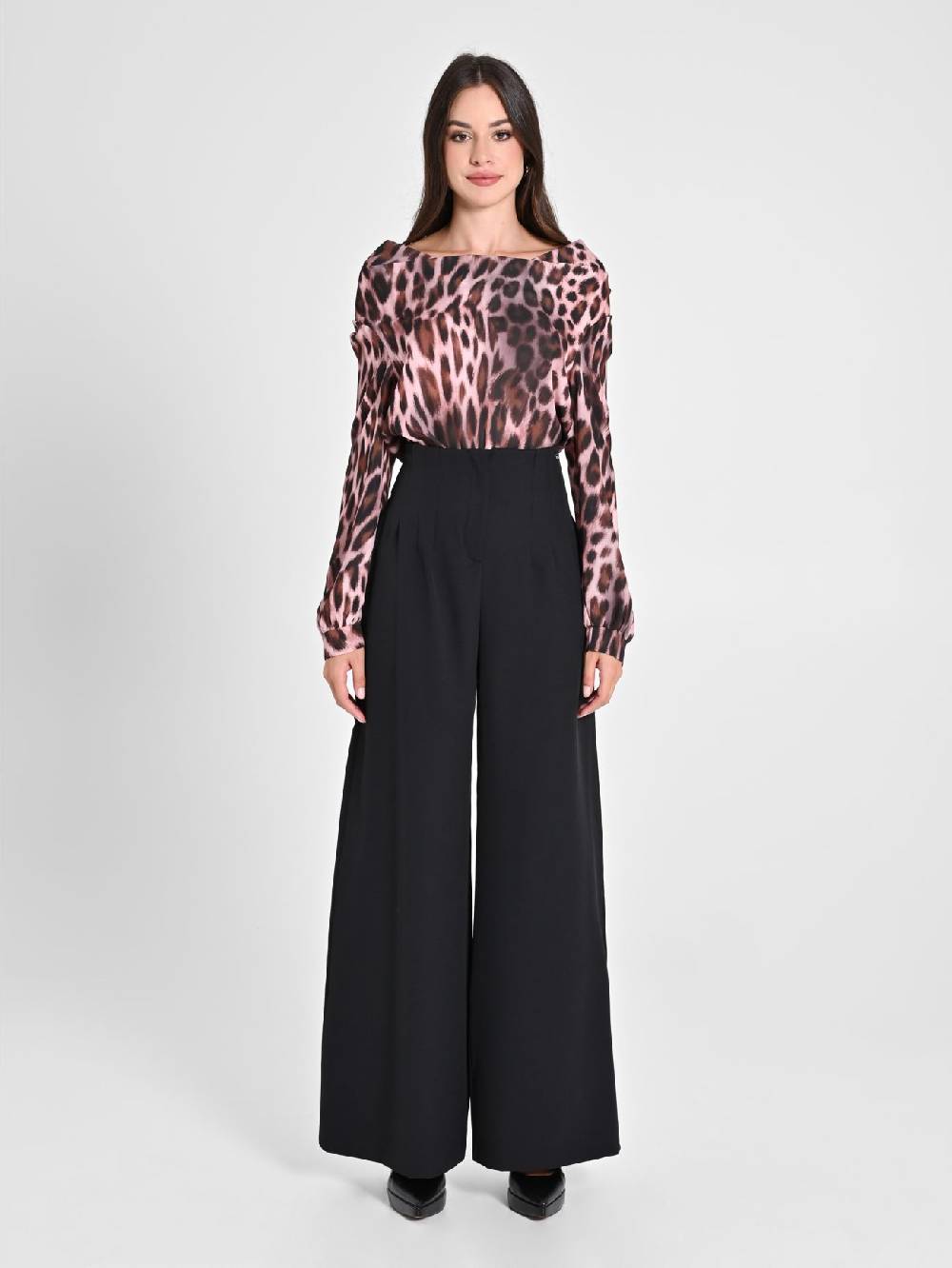 Rinascimento Pantaloni Wide Leg Neri Flash Sale